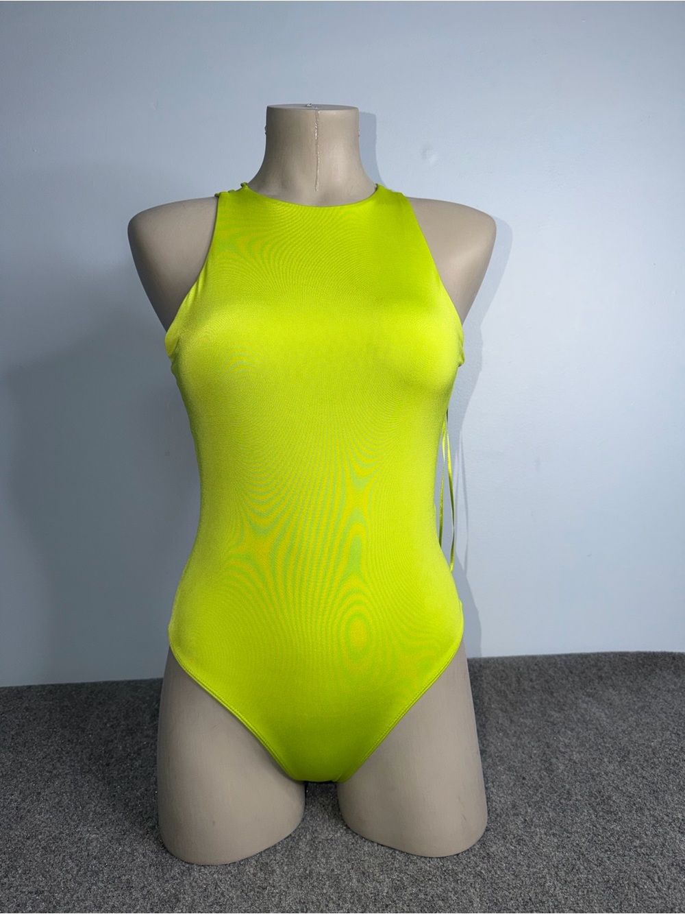 Express Neon green  High Neck One-Piece Swimsuit